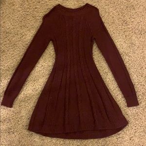 maroon hollister sweater dress